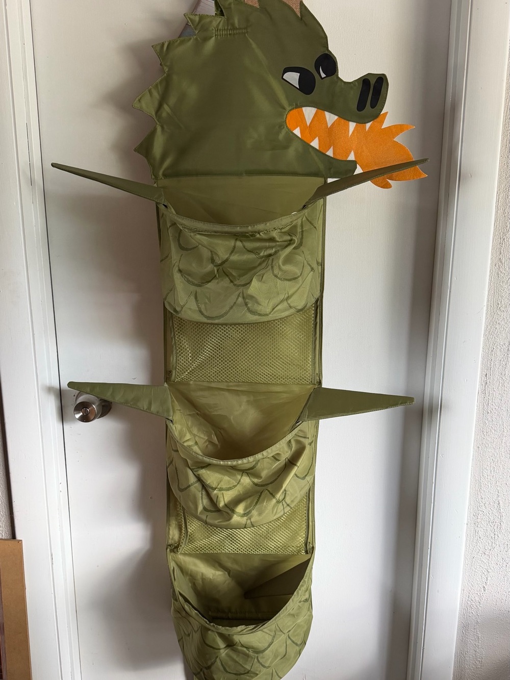 Ikea Minnen Green Dragon Hanging Toy Organizer Storage 3 Levels